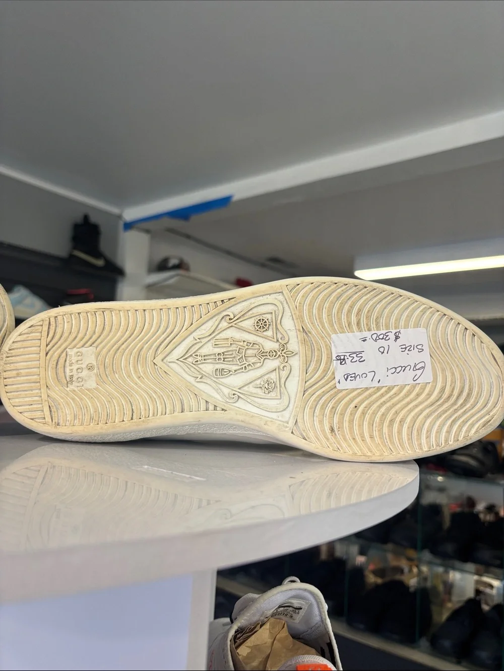 Gucci ace loved white leather mens size 10